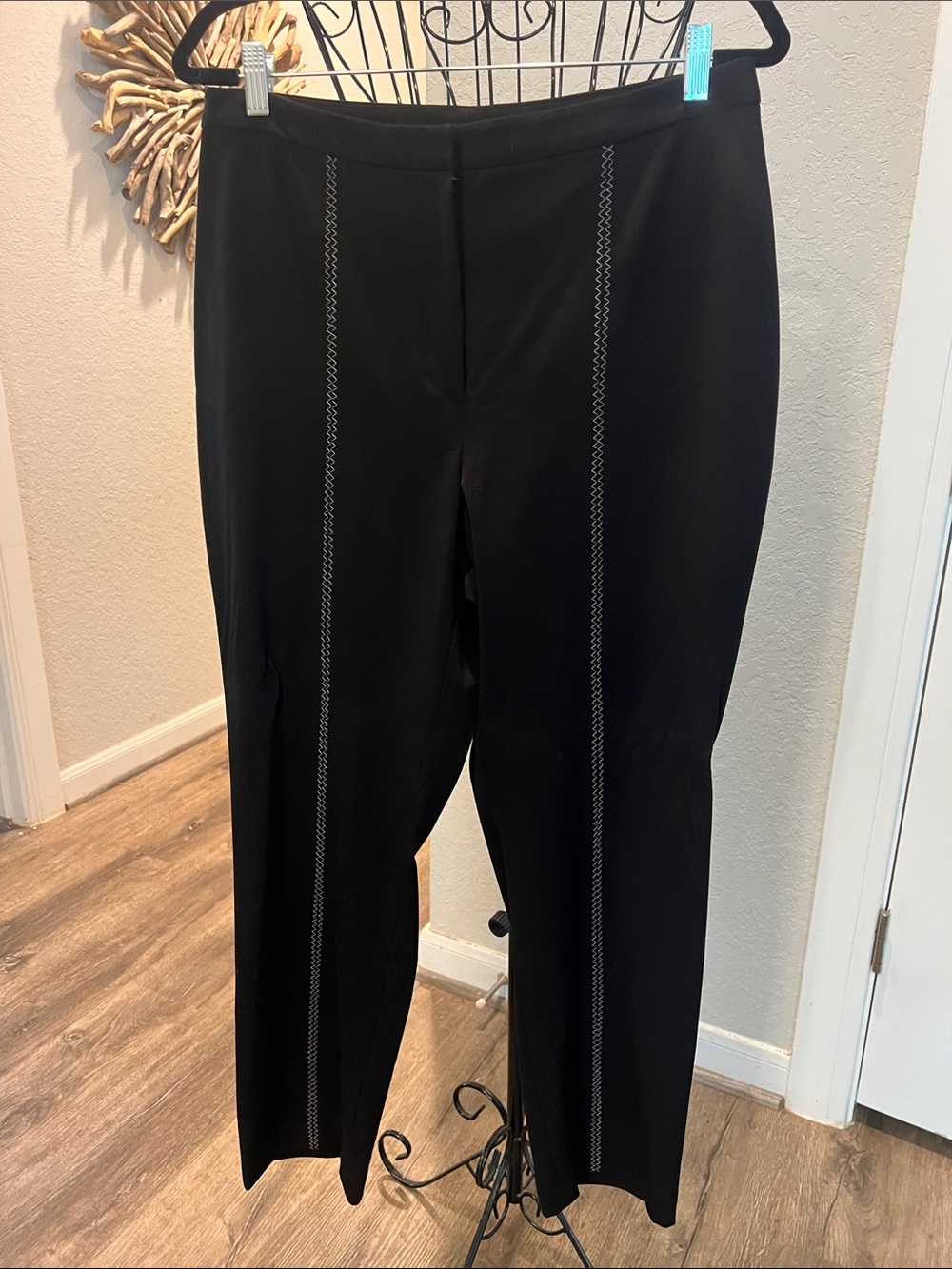 Style & Co. Black Straight-Leg Pants with Contrast Stitching